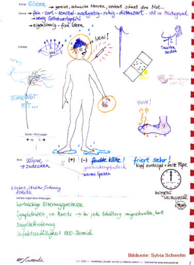 Hepar sulphuris, Materia medica in Bildern